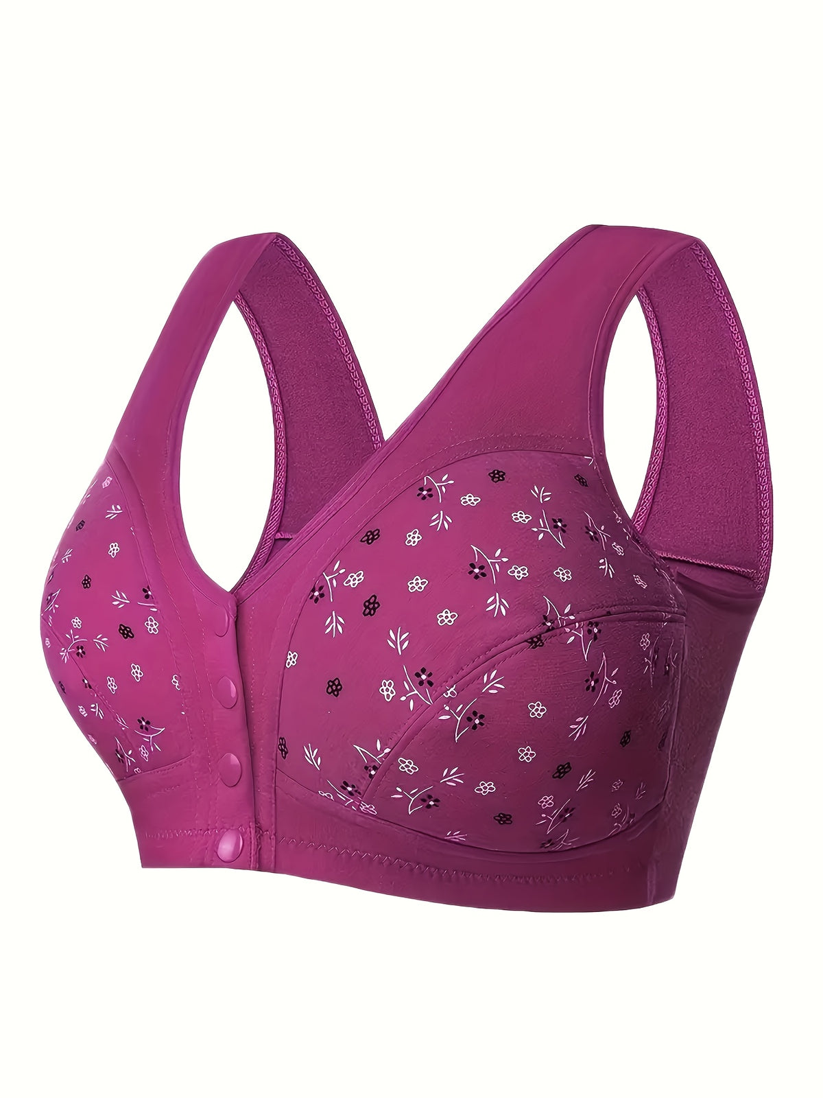 3pcs Plus Size Printed Front-Closure Bra Set Elegant Full-Cup Wire-Free Comfort Bras Women's Lingerie & Underwear Sets Everyday Bras Fashion Underwear - product image 21