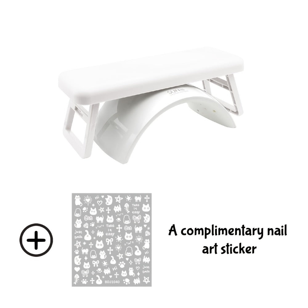 Folding Nail Armrest Hand Rest for Nail Technicians - Cushioned Wrist Support Pillow Bracket, Portable Manicure Table Stand, Professional Salon Nail Station Accessory, Pink White P - product image 7