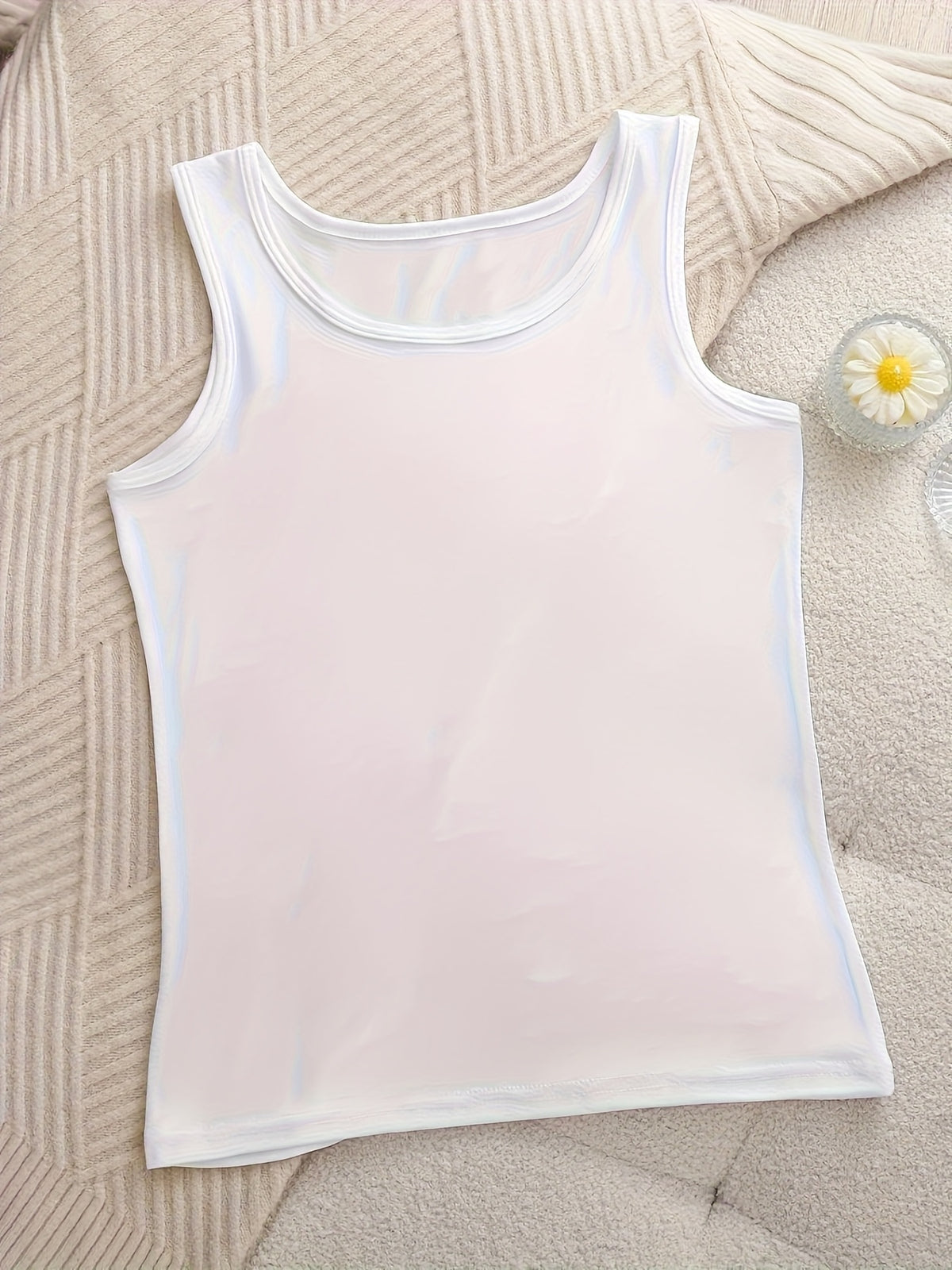 6pcs Women's Soft Sticky Blouses - Sleeveless Shirts with Semi-Sheer Adhesive Top Layer (No Padding), Breathable All-Season Vest for home & Layering - product image 22
