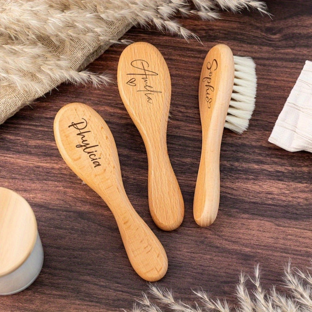 Custom Engraved Baby Brush Personalized Newborn Soft Hair Brush with Name – Unique Keepsake Gift for Baby Shower, Mother's Day, Teacher's Day, Back to School & Daily Bath Hair Care - product image 4