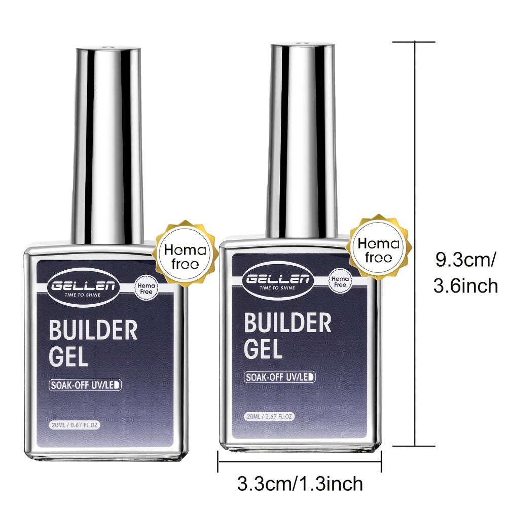 Clear Builder Gel HEMA-Free 5-in-1 2pcs 1.35oz — Nail Extension Strengthener Apex Construction Art Sealing & Repair | Soak-Off UV LED 28+ Days Chip-Proof Wear for Sensitive Skin Sa - product image 4