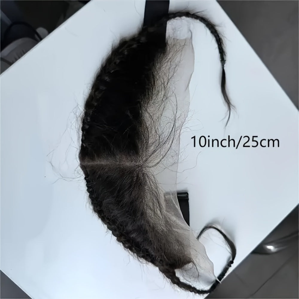 Lace Frontal Hairline Patch Human Hair 13x4 Clip-Free Natural Black 1B Straight Breathable Seamless Fusion | Thinning Hairline Cover Scalp Patch All Skin Tones - product image 4