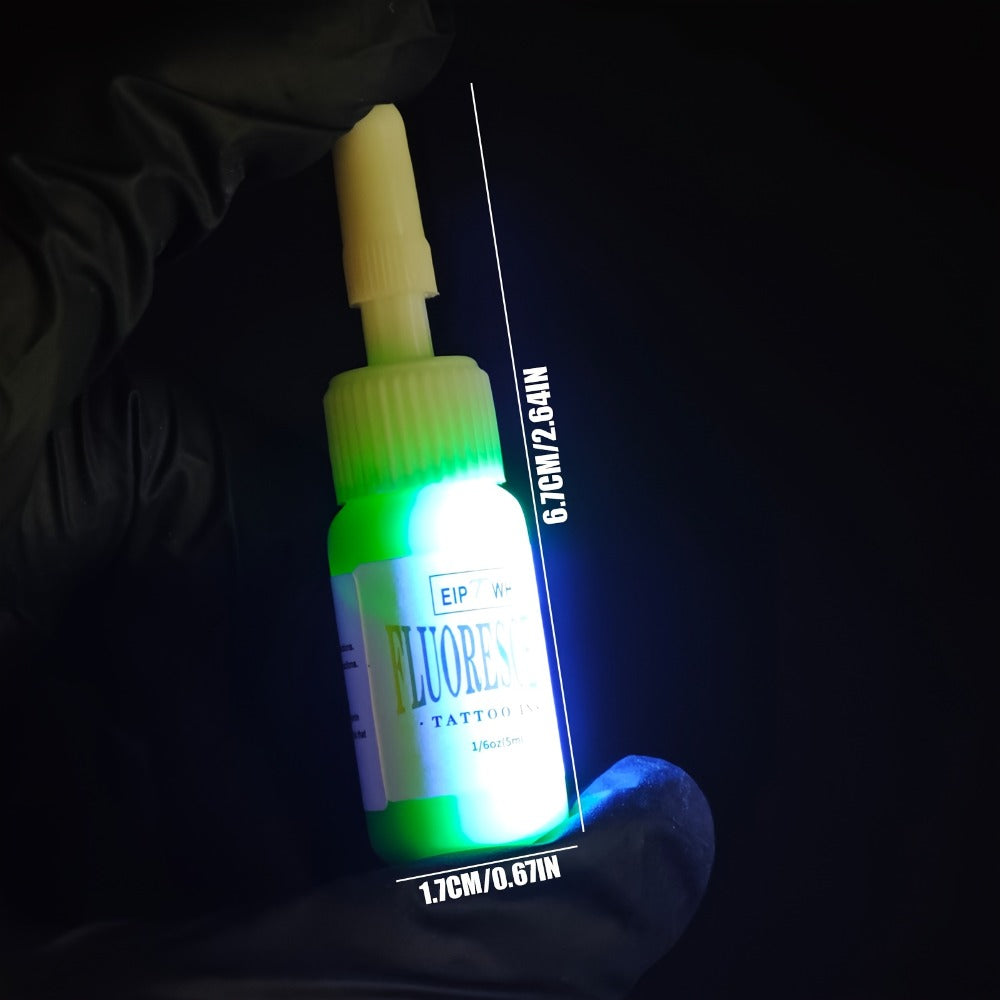 UV Tattoo Ink Set 10 Colors Fluorescent Neon Glow Blacklight Reactive Light-Reactive Long-Lasting Ink Bottles for Tattoo Artists Body Art Festival & Rave Events - product image 4