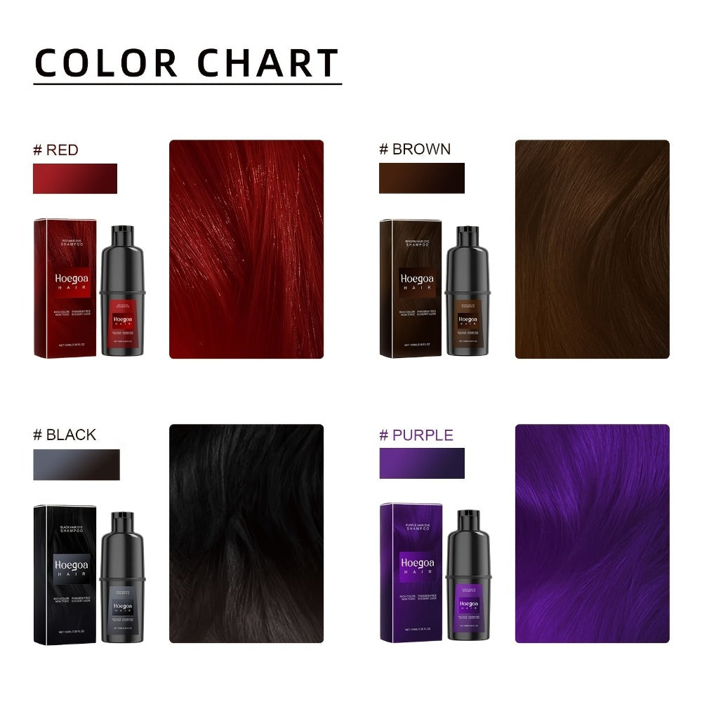 3-in-1 Hair Dye Shampoo Conditioner Color Foam No-Damage Herbal Formula Moisturizing High Shine Easy Apply for All Hair Types Purple Black Red Brown - product image 8