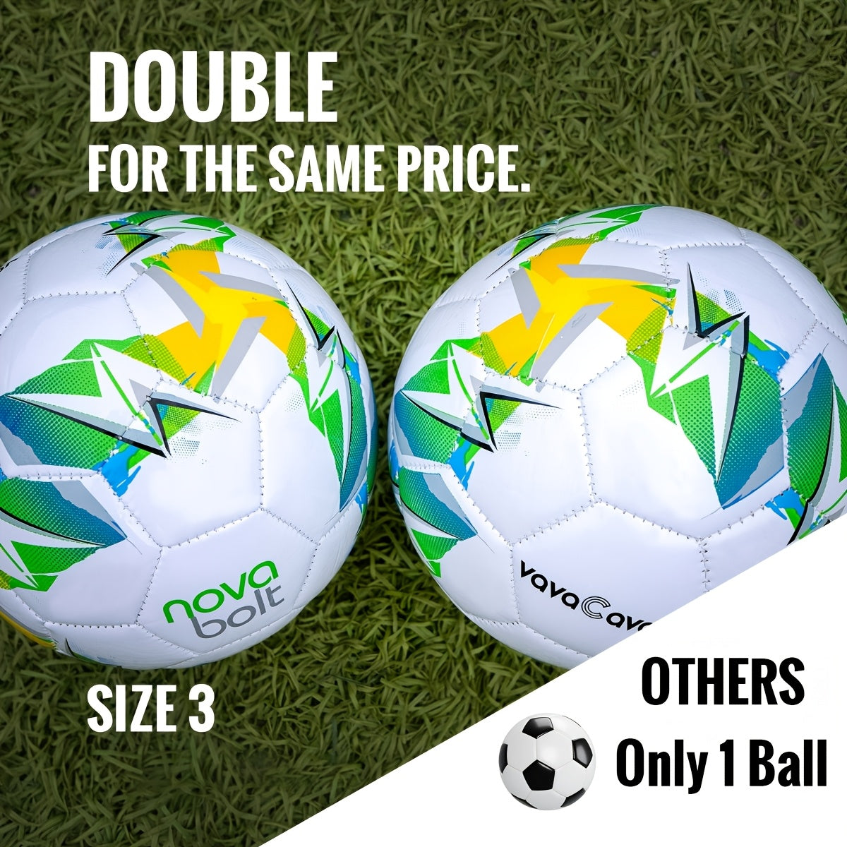 Pop-Up Net, 2 Balls, Pump & Carry Bag, Indoor Outdoor Backyard | VavaCava Travel-friendly Soccer Goals 2-Pack 4'x3' - product image 5