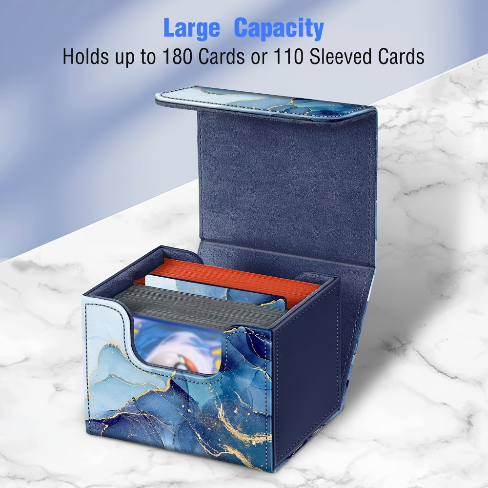 Premium PU Leather Deck Box with Magnetic Closure, Built-In Divider, Marble & Starry Sky Colors for Trading Card Collectors & Players – Magnetic Card Storage - product image 9