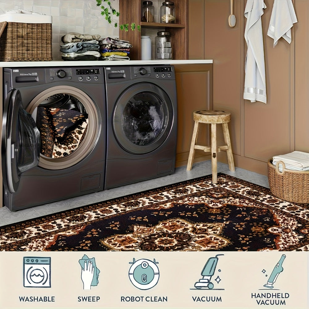 Large Area Rug for Living Room Bedroom – Soft Fluffy Persian Bohemian Style Floor Mat, Anti-Slip Backing, Machine Washable, Vintage Carpet for Modern & Traditional Decor, Multiple  - product image 9