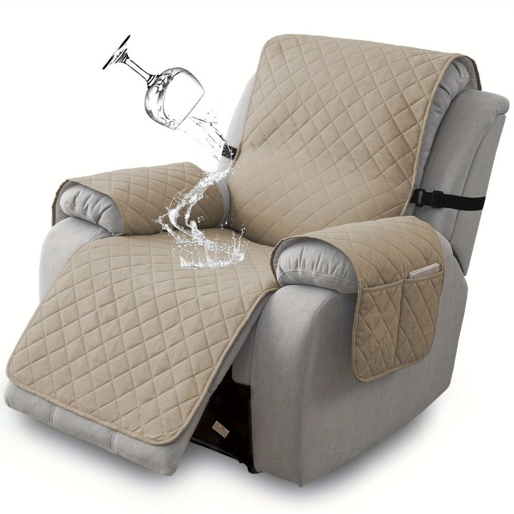 Chenille Knit Recliner Chair Cover Non-Slip Elastic Straps Drawstring Closure Pet Furniture Protector for Large Recliner 8 Colors - product image 12