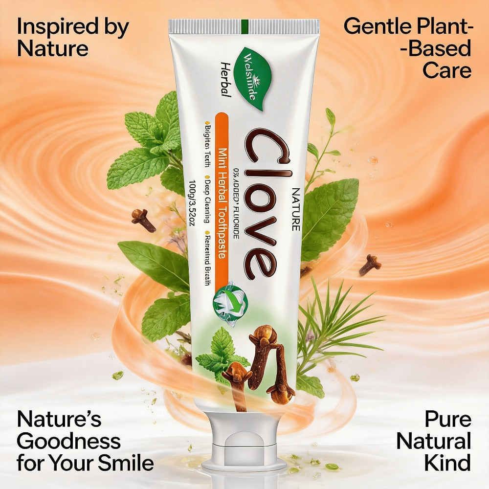 Herbal Toothpaste with Clove & Mint – Fluoride Free Deep Cleaning Whitening Toothpaste for Sensitive Gums, Natural Breath Freshener with Herbal Extracts, Daily & Travel Oral Care f - product image 7