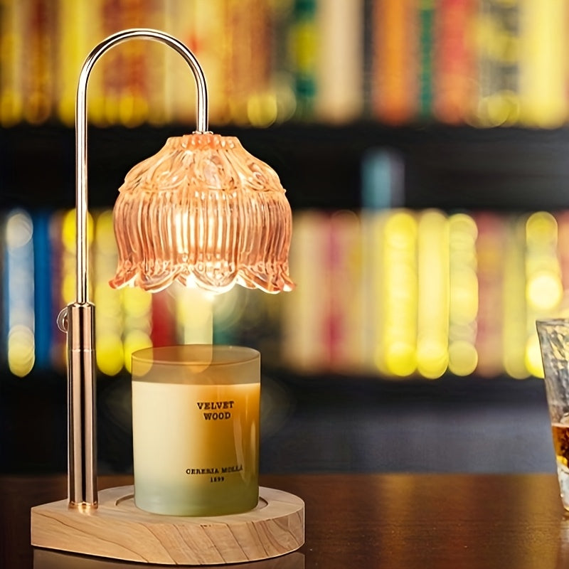 Electric Candle Warmer with Timer, Crystal Wax Melt Warmer Lamp, Adjustable Temperature, Lily Shape Glass Candle Warmer for Scented Jar Candles, 2/4/8 Hour Timer, Holiday Home Deco - product image 10