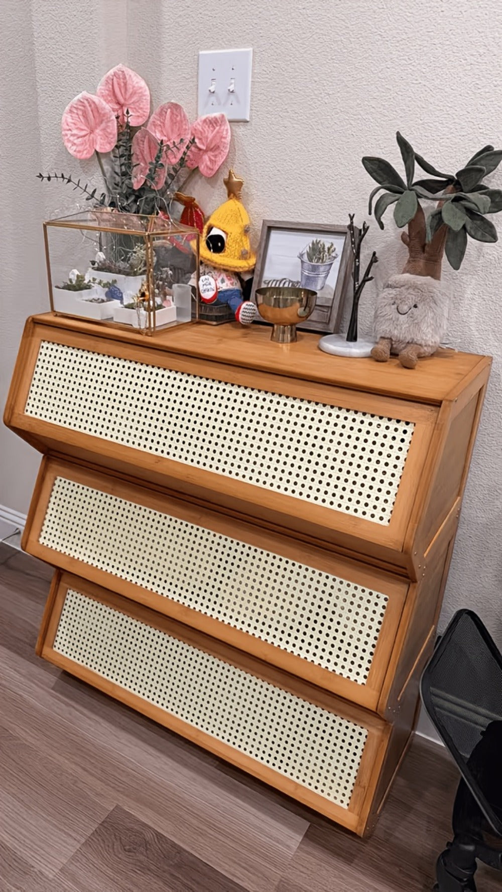 Bamboo Shoe Rack with Flip Drawer Freestanding Narrow Entryway Shoe Organizer 2 Sizes Stackable Storage for Living Room Bedroom - product image 11