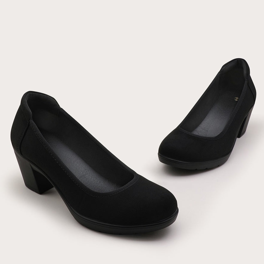 Women's Block Heel Pumps Work Shoes Office Lady Round Toe High Heels Dress Shoes, Women Shoes - product image 12