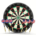 18 Inch Professional Sisal Bristle Dartboard Set – High-Density Double-Sided Board for Training Competition Game Night Christmas Gift – Regulation Size Steel - product image