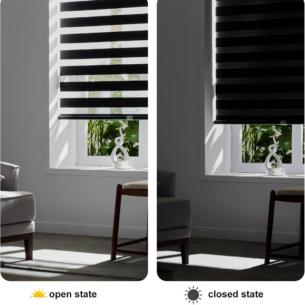 Cordless Zebra Blinds Double Layer Light Control Privacy Window Shades for Bedroom Living Room Office Easy Install Multiple Sizes - product image 2
