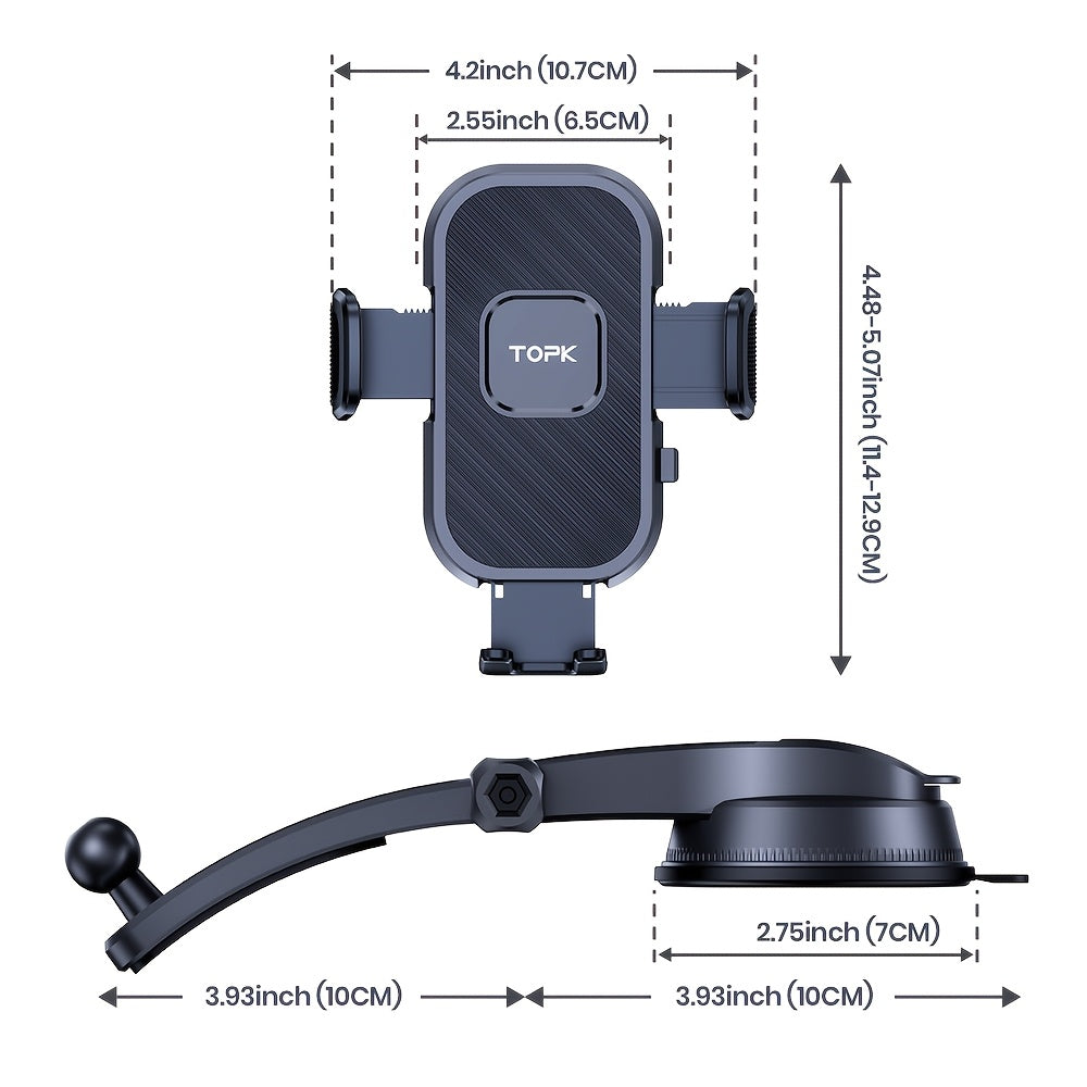 Upgrade Car Phone Holder Mount, Universal Cell Phone Car Mount for Dashboard Car Dash Mount Mobile Holder for iPhone, Samsung and All Android Smart Phones - product image 2
