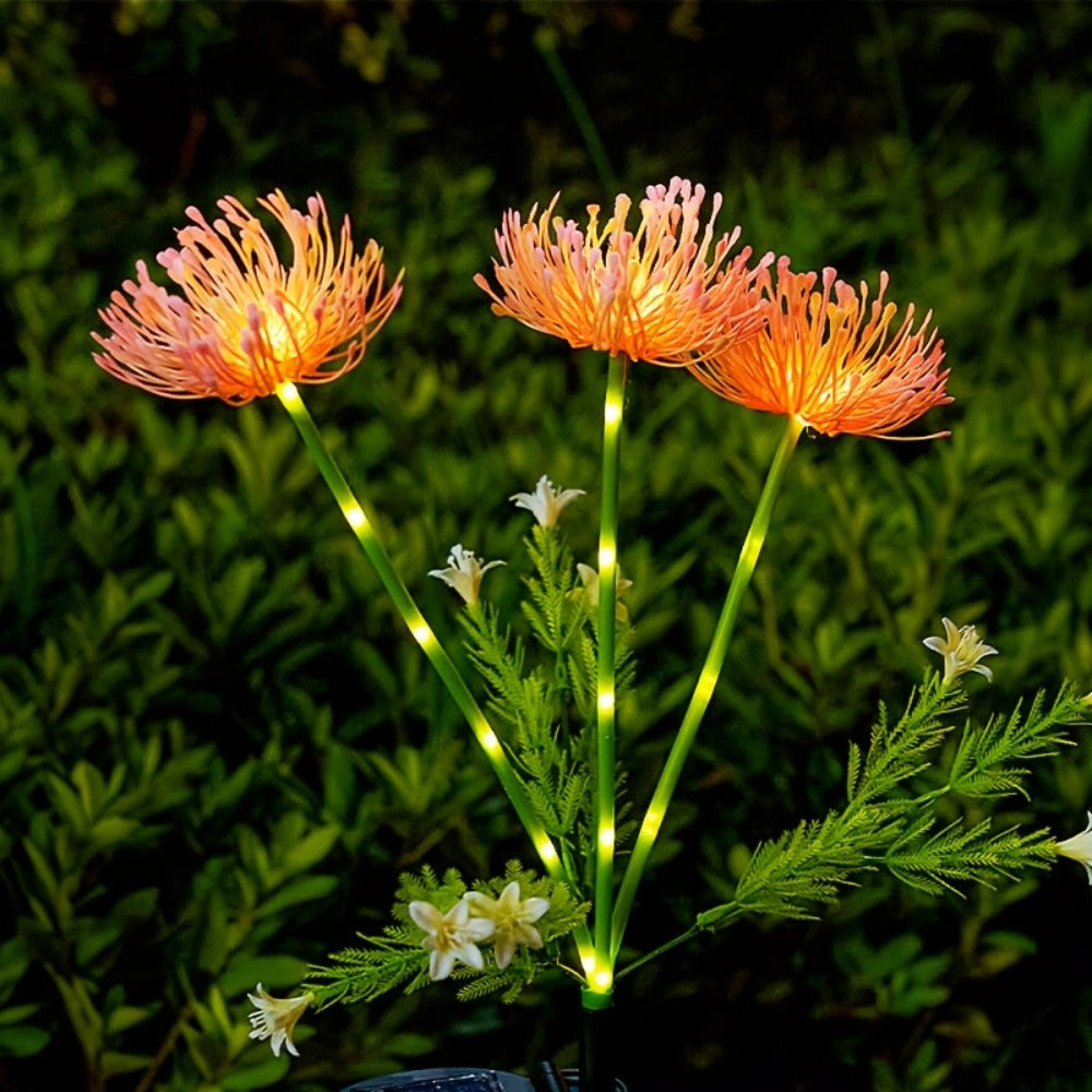 Solar Powered Flower Garden Lights 2-Pack – 3-Head Outdoor Lawn Simulation Shore Flower Stake Lights for Courtyard, Garden, Pathway & Landscape Decoration - product image 4