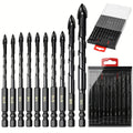 Masonry Drill Bits Set 10pcs – Tungsten Carbide Tip Drill Bits for Tile, Brick, Glass, Ceramic, Concrete, Plastic & Wood | Multi-Material Heavy-Duty Drill Bit Kit for Home Improvem - product image 10