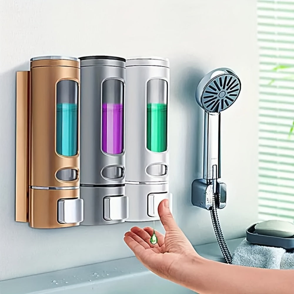 Wall-Mounted Soap Dispenser 53oz Large Capacity – No-Drill Manual Press Pump for Shower Gel Shampoo Lotion Bathroom Kitchen - product image