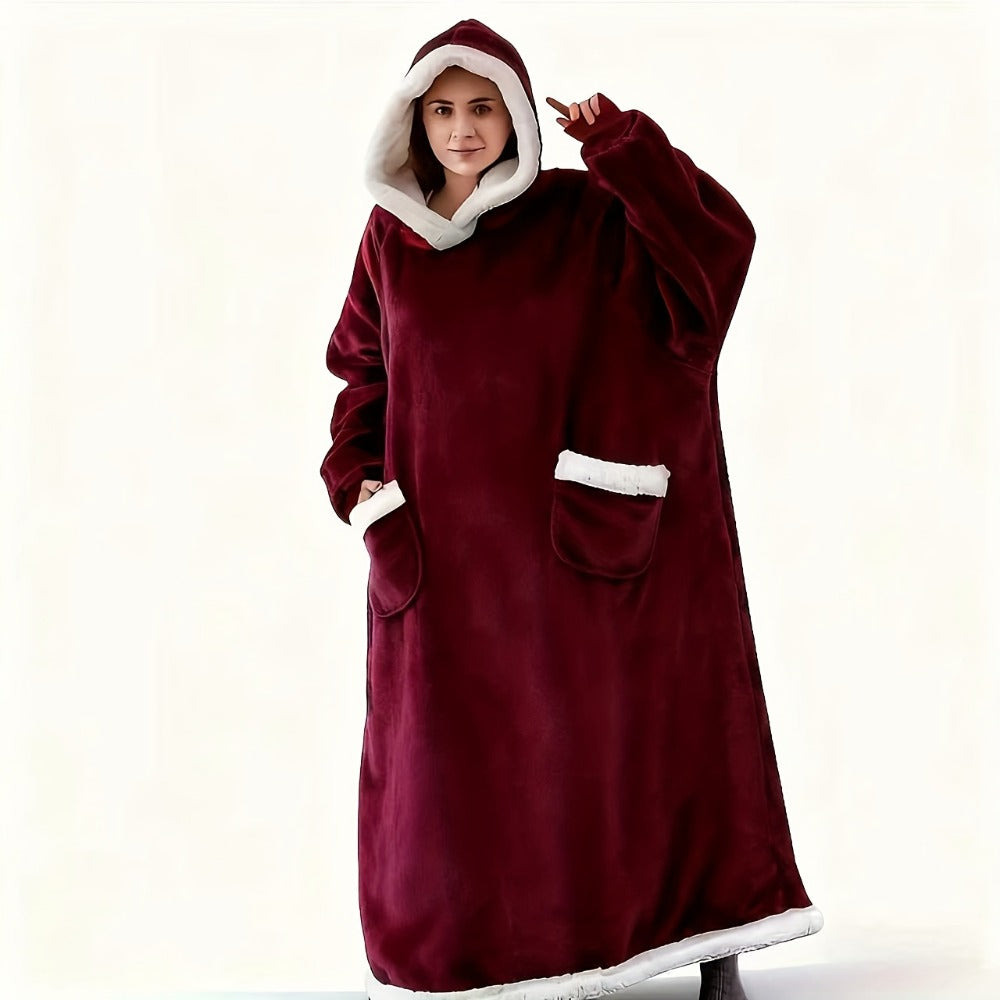 Wearable Blanket Hoodie – Oversized Flannel Sweatshirt Blanket with Pockets for Women & Men, 450-500gsm Thick Warm Winter Cozy - product image 5