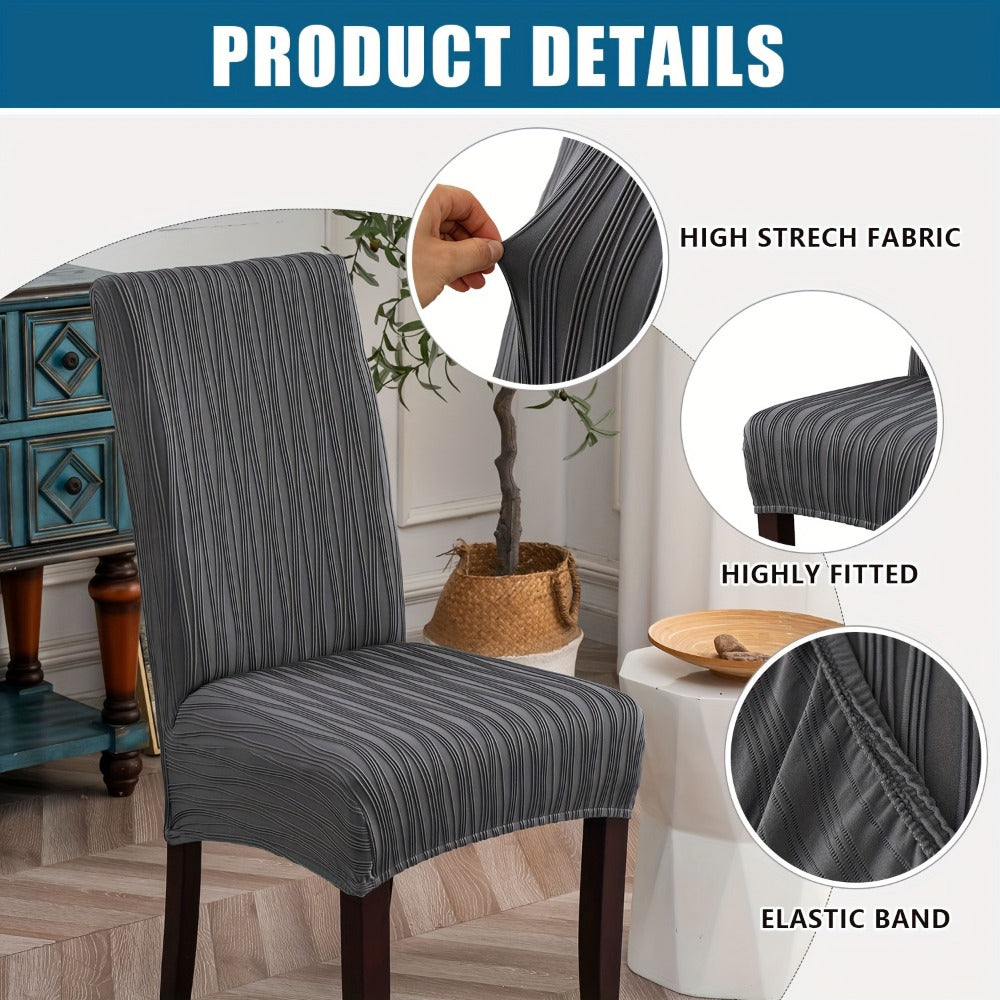 Dining Chair Covers Stretch Slipcovers Set of 4 or 6, Stain Resistant Removable Washable Chair Protector for Home Kitchen Restaurant Wedding, Spandex Jacquard Fabric, 7 Colors Avai - product image 8