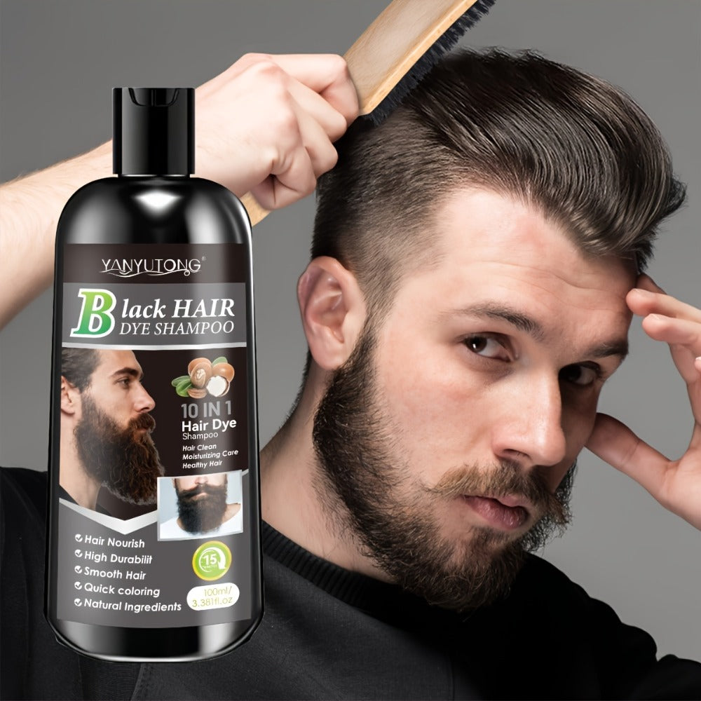 Color Shampoo for Beard & Hair — Natural Plant Dye Formula, Ammonia-Free Quick Gray Coverage, Gentle Scalp-Safe Conditioning Hair Color Shampoo | 3.38oz | Black, Dark Brown & Chest - product image 8