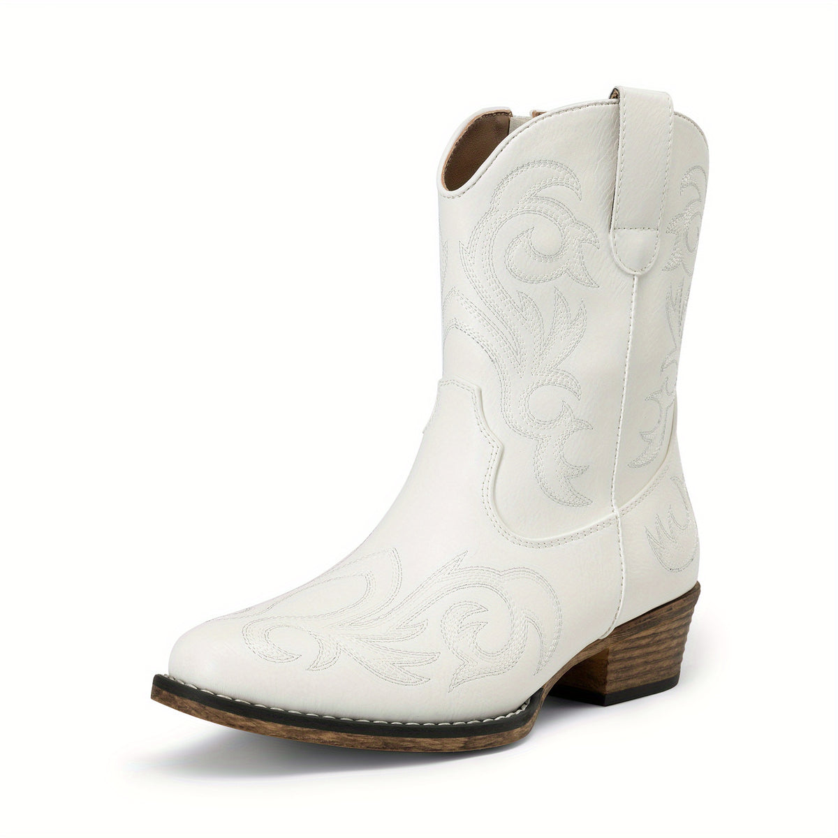 Women Cowboy Boots Ankle Boots Vintage Embroidered Geometric Pattern High-Top Cowboy Boots Western Retro Boot Comfortable Square Toe Elegant Classic Cool Brand - product image 11
