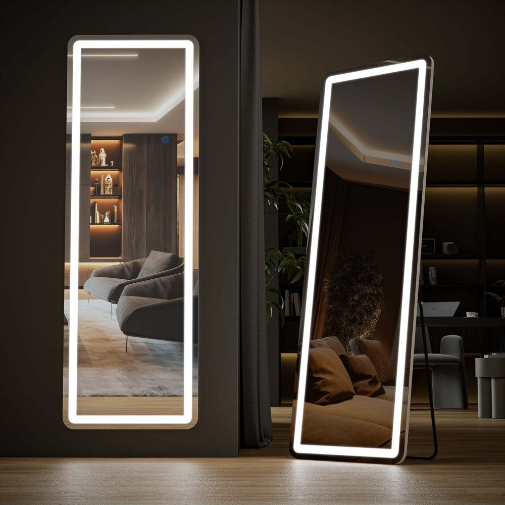 Full Length Mirror with LED Lights & Touch Sensor – 64"x21" Dimmable Smart Floor Mirror, Wall Mount or Freestanding, Slim Modern Frame for Bedroom, Vanity & Dressing Room - product image 21