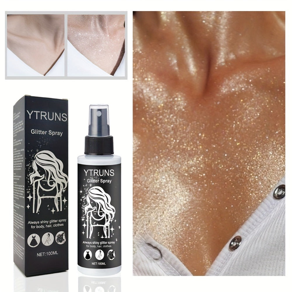 Body Shimmer Spray for Women – Star-Shaped Glitter Sparkle Mist 100ml Hydrating Formula for Body Hair & Clothes, Daily Wear Festival Rave Photoshoot Glow - product image 2