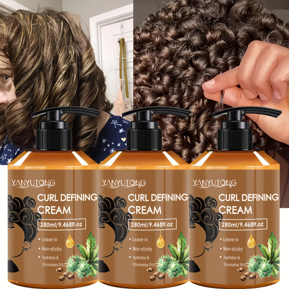 Curl Setting Cream with Castor Oil 280ml - Moisturizing Long-Lasting Curl Definition & Frizz Control, Non-Greasy Lightweight Formula for Wavy, Curly & Straight Hair, Women & Men - product image 11