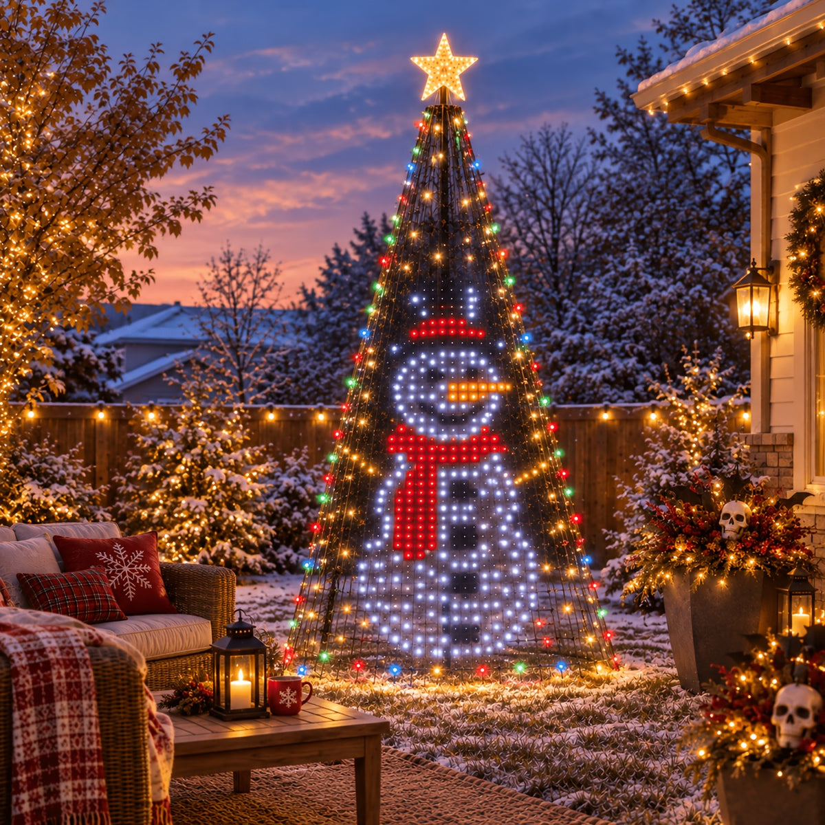 6.9FT Christmas Cone Tree, Outdoor RGB LED Lights | Multicolor, App and Remote, IP44 Waterproof, Music-Synced - product image 5