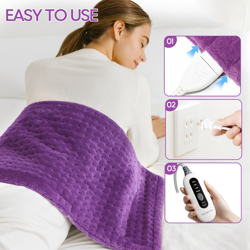 Heating Pad for Back & Neck Pain Relief – Ultra Soft Flannel, Fast Heating, Dry & Moist Heat, Auto Shut-Off, Machine Washable (Small 12x15in / Standard 12x24in / Large 17x33in) - product image 8