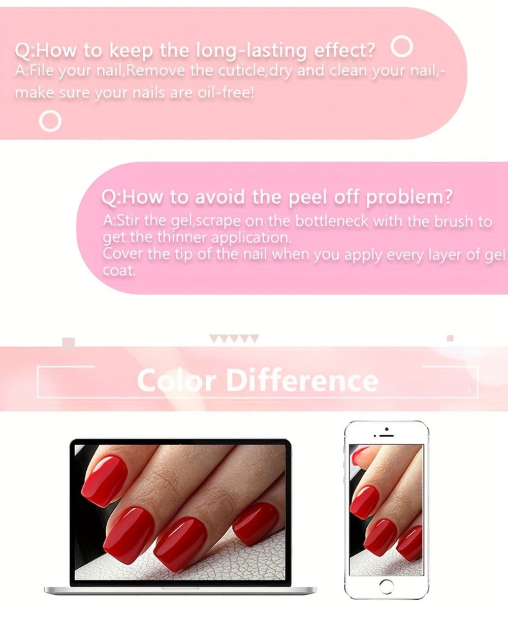 Rubber Base Gel Polish Set 6pcs Nude Pink 2-in-1 Builder Base Coat – Self-Leveling Soak Off UV LED Semi-Permanent Long-Lasting Gel Manicure Kit 0.24oz Each for DIY & Salon Nail Art - product image 24
