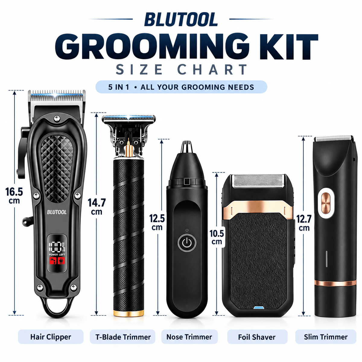 Professional Cordless Hair Clippers, Trimmers & Electric Shaver Set for Men - LCD Display, Barber-Grade, Ideal for Home & Travel, Perfect Father's Day/Birthday/Christmas Gift