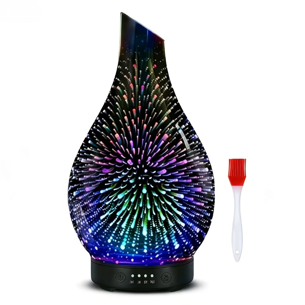 Essential Oil Diffuser Glass Ultrasonic Cool Mist Aromatherapy Diffuser – 4.06 oz Quiet Waterless Auto Shut-Off, 4 Timer Settings, 7 Color Night Light, Home Office Bedroom Use (Sil - product image 2