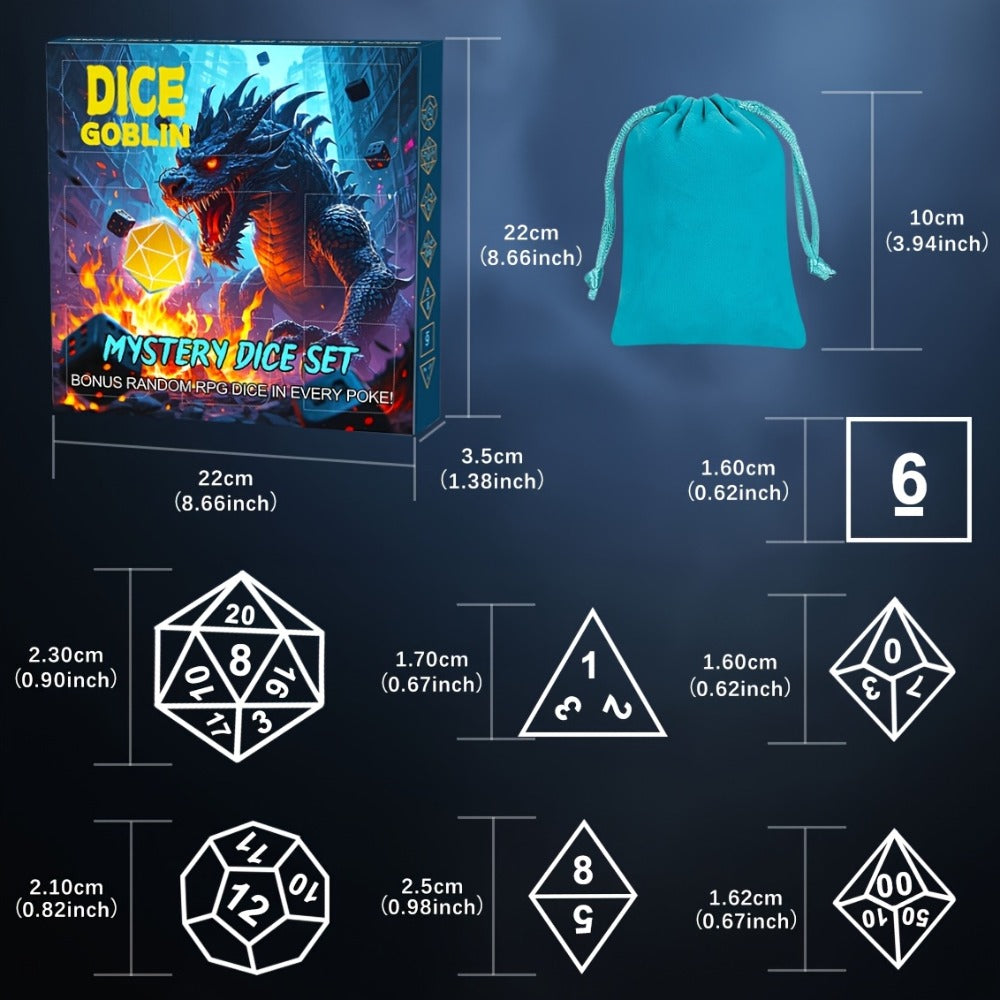 D4 D6 D8 D10 D12 D20 Surprise Gift for D&D RPG Tabletop Gamers – Mystery Box DnD Dice Set 72pcs Blind Box 9 Sets Random Polyhedral Dice with Pouches - product image 5