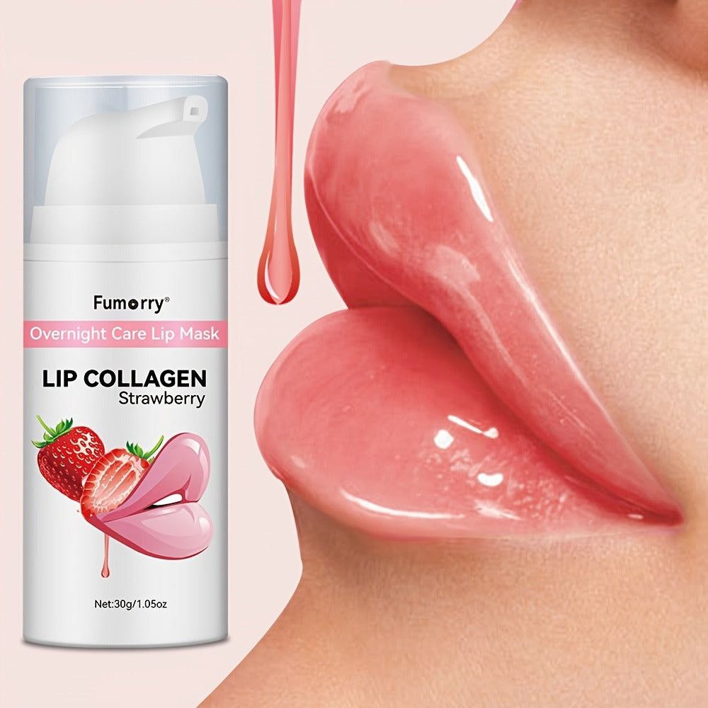 Collagen Lip Mask Overnight Plumping 30g — Moisturizing Repair Treatment for Dry Cracked Chapped Lips Night Care Revitalizing Softens Protects Firms Lip Skin Women 1.05oz - product image