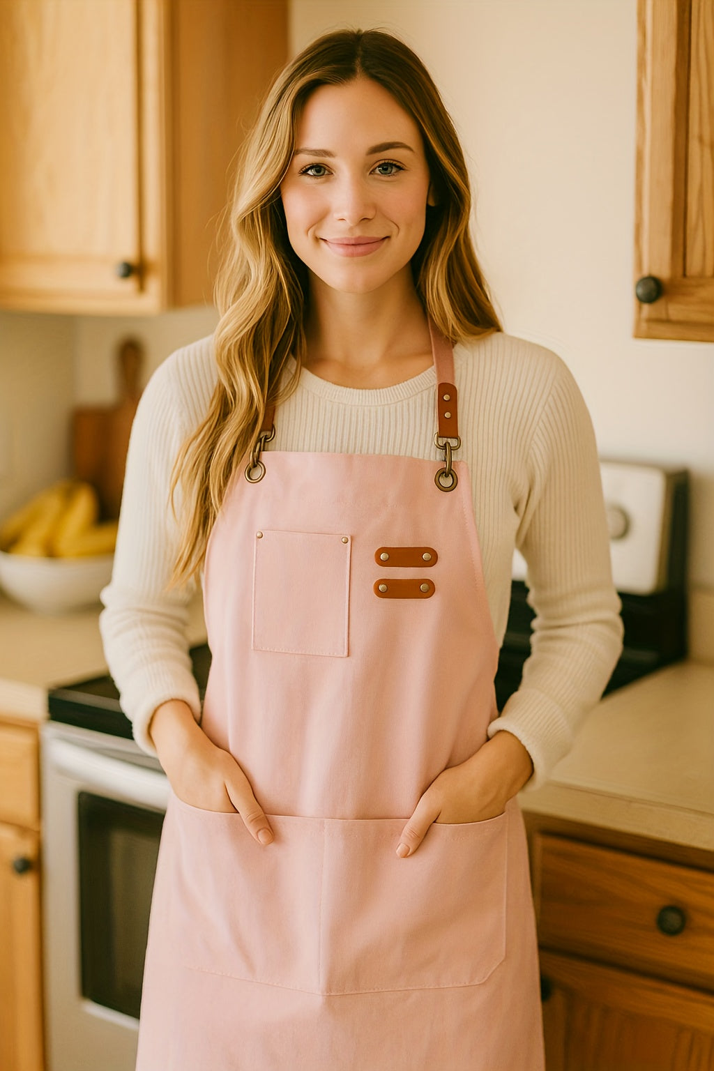 Festive Multi-Use Apron 12OZ Canvas Tool Apron With 3 Pockets - For Cooking, Gardening, Coffee Making, Thanksgiving & Christmas Gift Idea - Unisex Adjustable - product image 2