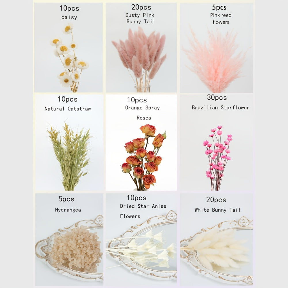 Dried Flower Bouquet with Pampas Grass - Boho Wedding Centerpiece Dried Floral Arrangement for Cake Table Boutonniere Groom Home Vase Decor Long Lasting Botanical Gift, Style 1 & 2 - product image 5