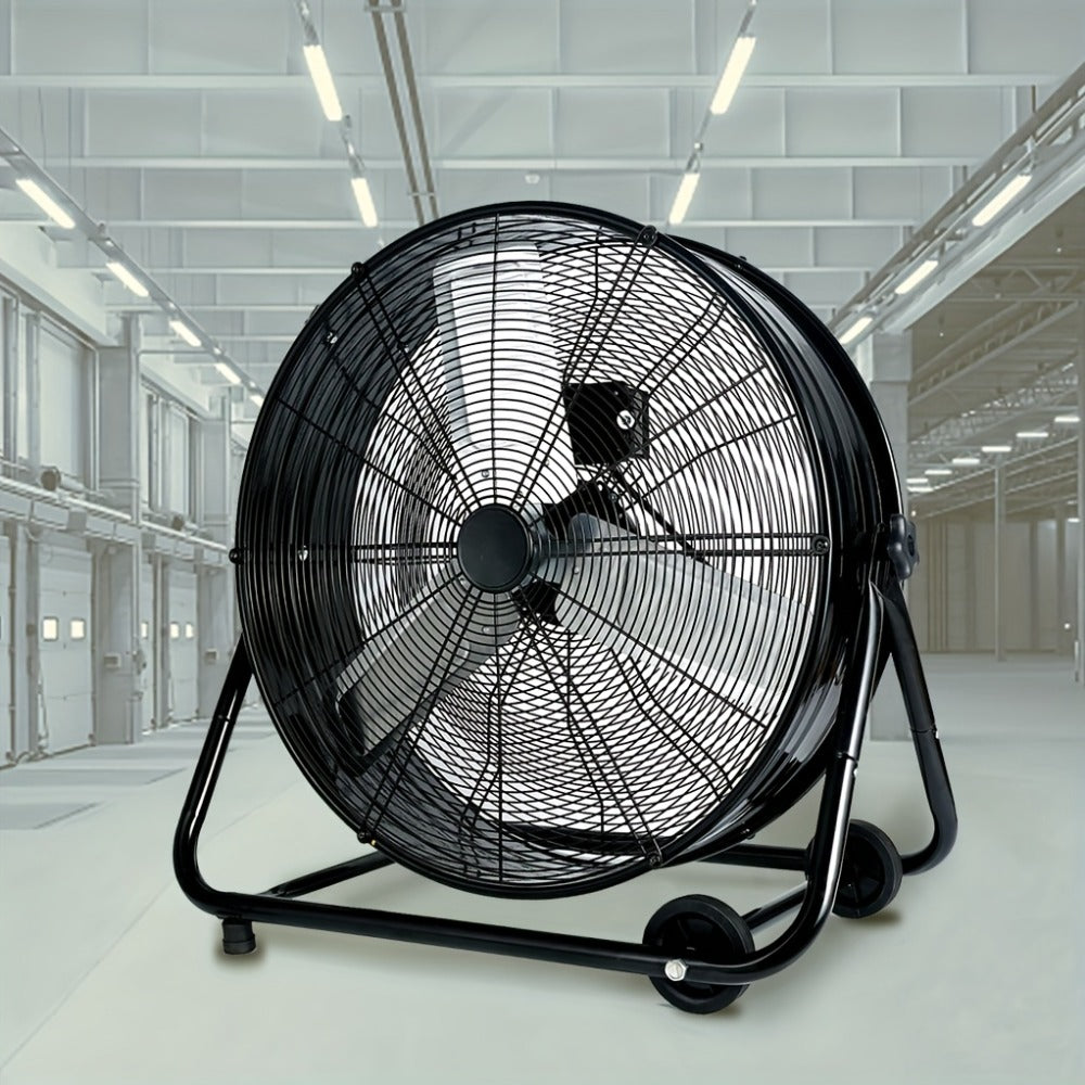 Industrial Floor Fan 24 Inch 9000 CFM Heavy Duty Drum Fan 3-Speed 360 Degree Tilt with Casters and Handle for Warehouse Garage Patio Workshop Gym Large Area Cooling - product image 6