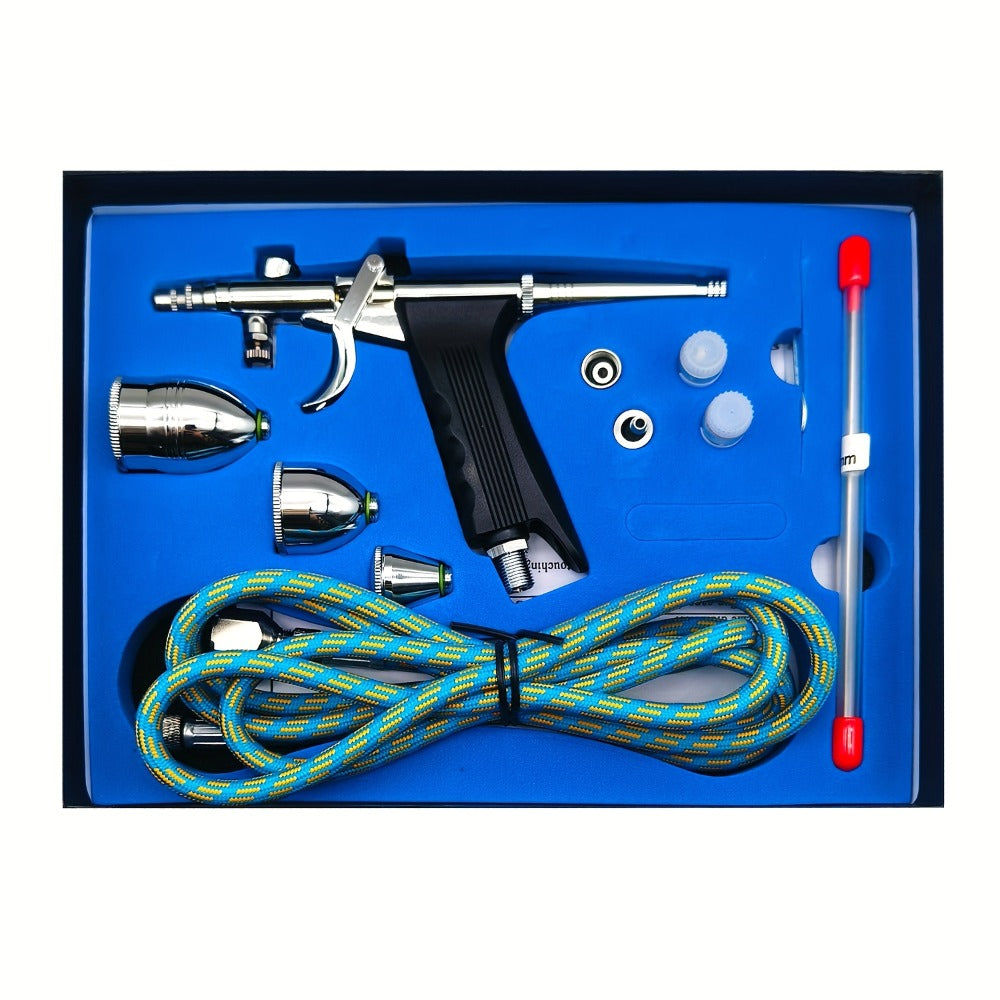 Professional Airbrush Kit Double Action Trigger – 0.3/0.5/0.8mm Needles, 2/5/13cc Cups, 10ft Hose for Nail Art Cake Decorating Makeup Painting Tattoo Hobby - product image 3