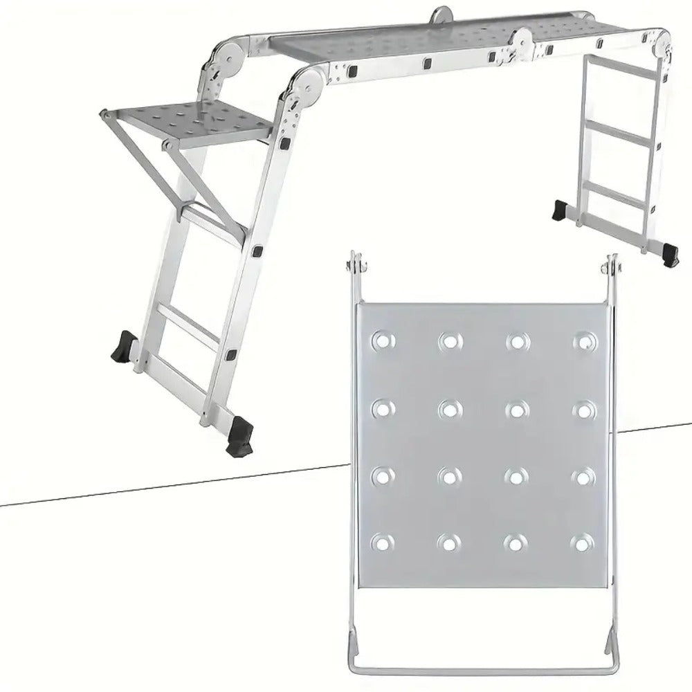Ladder Platform Scaffold Board 400 lb Heavy Duty Non-Slip Work Tray Retractable Workstation Tool Tray Attachment for Extension Ladders Easy Install Silver - product image 12
