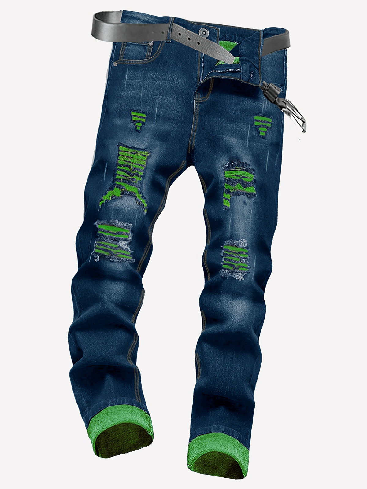 2pcs Men's Slim Fit Distressed Ripped Jeans | Classic Stretch Denim Pants, Trendy Casual Versatile Outfits | for all seson gift for men - product image 12