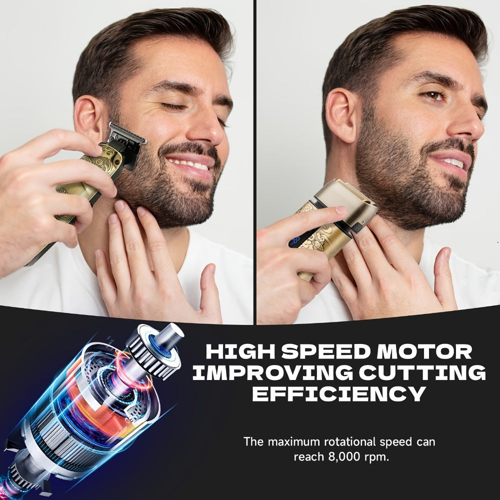 Cordless Electric Foil Shaver Grooming Kit for Men with Barber Shears Beard Mustache Trimmer Bald Head Razor Haircutting Set Father's Day Birthday Gift for Dad Husband - product image 11