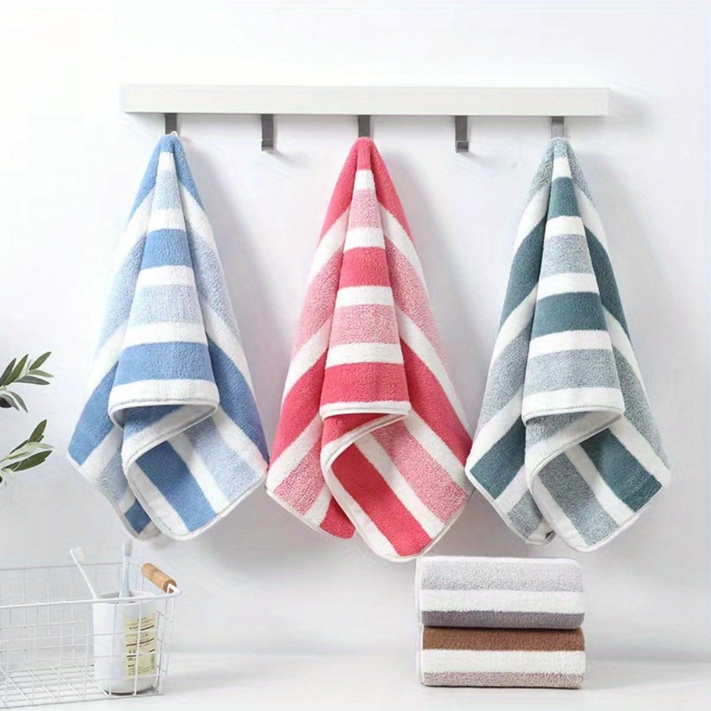 Towel Set 8 Piece Two-Color Striped - Super Absorbent Soft No Hair Loss Bath Towel Combo | 2 Bath Towels 2 Face Towels 4 Hand Towels | Grey Red Blue Green | Bathroom Family Hotel S - product image 13