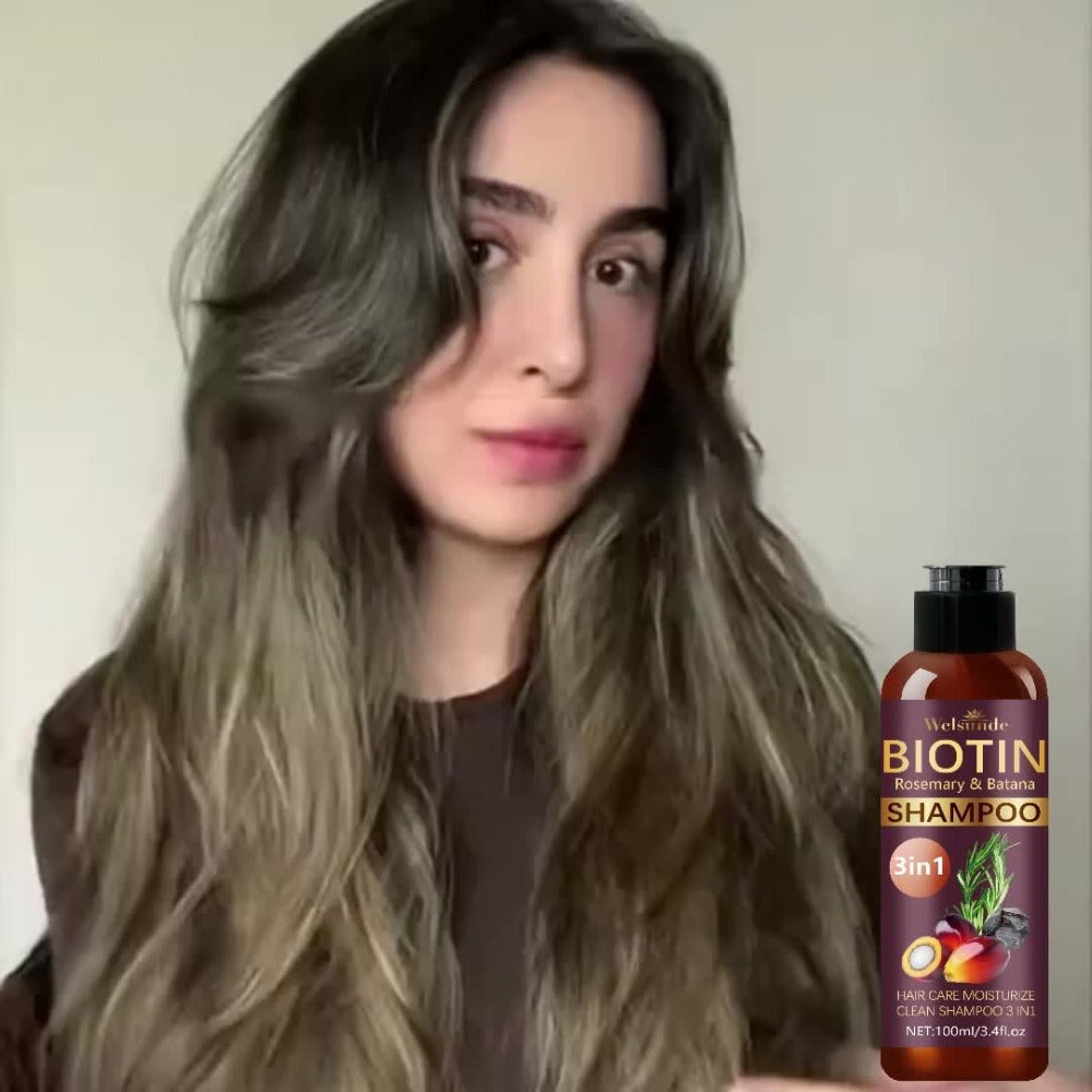 Biotin & Batana Oil Shampoo 2-Pack with Rosemary Extract – 3-in-1 Deep Moisture, Scalp Revitalizer & Damaged Hair Repair, Mild Natural Cleansing Formula, 100ml x2 (3.4 fl oz) - product image 10