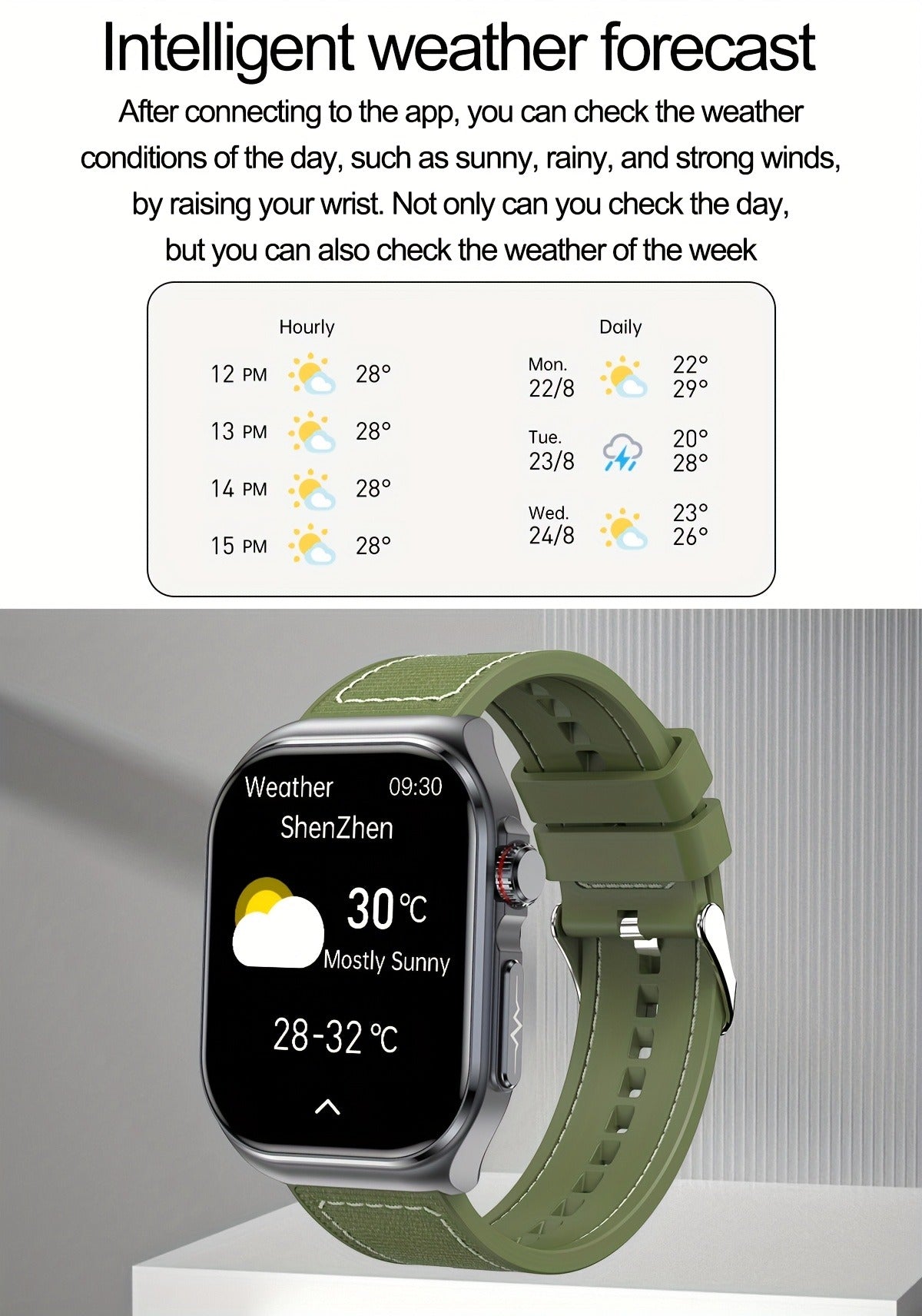 Smartwatch 2.04" Display – Bluetooth 5.3 Calling – 530mAh Battery – NFC – Multi-Sport Modes – Voice Assistant – Menstrual & Weather Forecast – SOS – Magnetic - product image 32