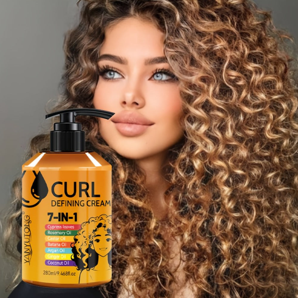 Curly Hair Styling Cream 7-in-1 Long-Lasting Hold & Flexible Definition - Frizz Control, Non-Sticky Formula, Natural Bounce for Wavy & Curly Hair, Adults, 280ml - product image 10