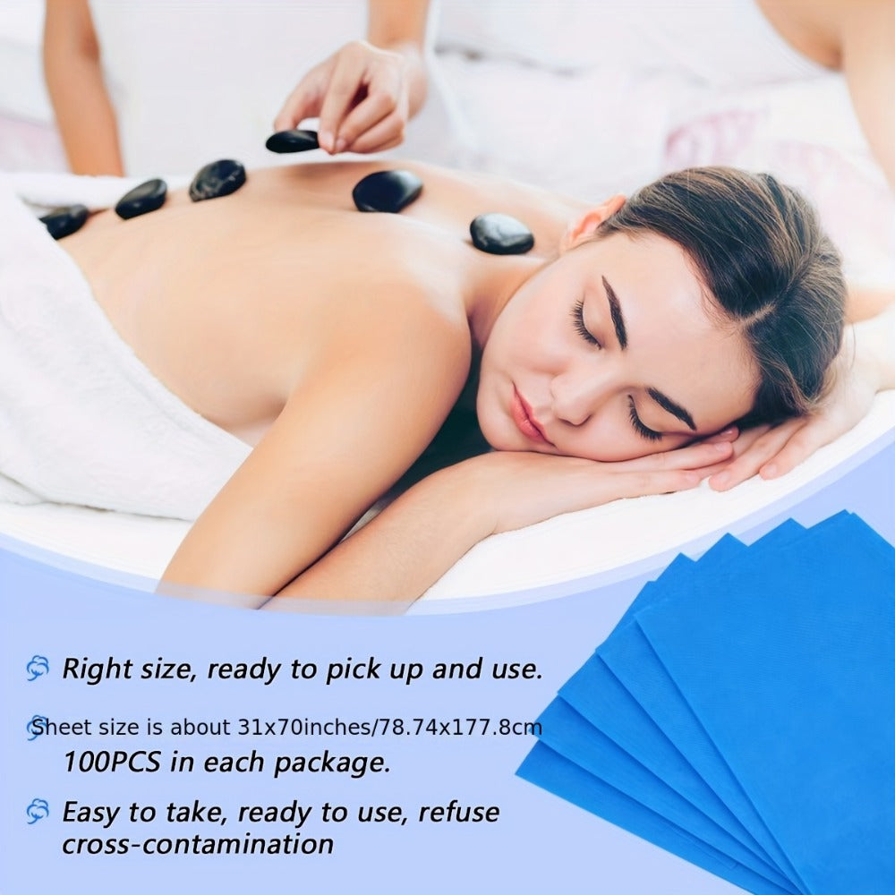 Disposable Bed Sheets 100 Pack Non-Woven Massage Table Cover Single Use Stain Resistant Spa Sheets for Massage Therapists Estheticians Salons Hotels Tattoo Artists White Pink - product image 13