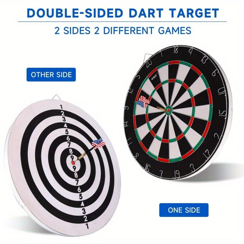18 Inch Professional Sisal Bristle Dartboard Set – High-Density Double-Sided Board for Training Competition Game Night Christmas Gift – Regulation Size Steel - product image 4