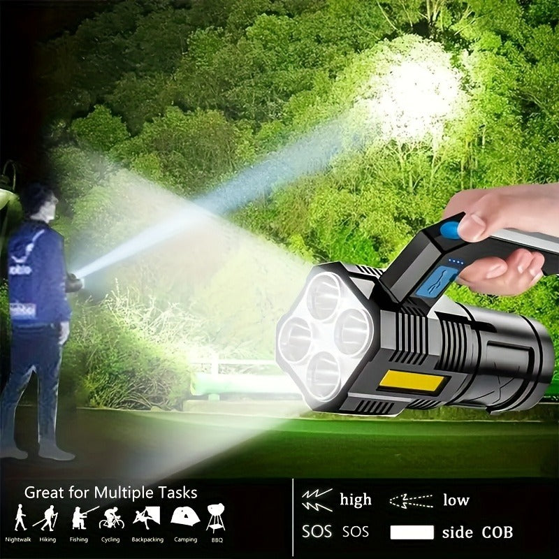 XHP90 Tactical Flashlight 2 Pack 300 Lumen 4 Modes USB Rechargeable 18650 Camping Light with Battery Display 200m Beam - product image 4